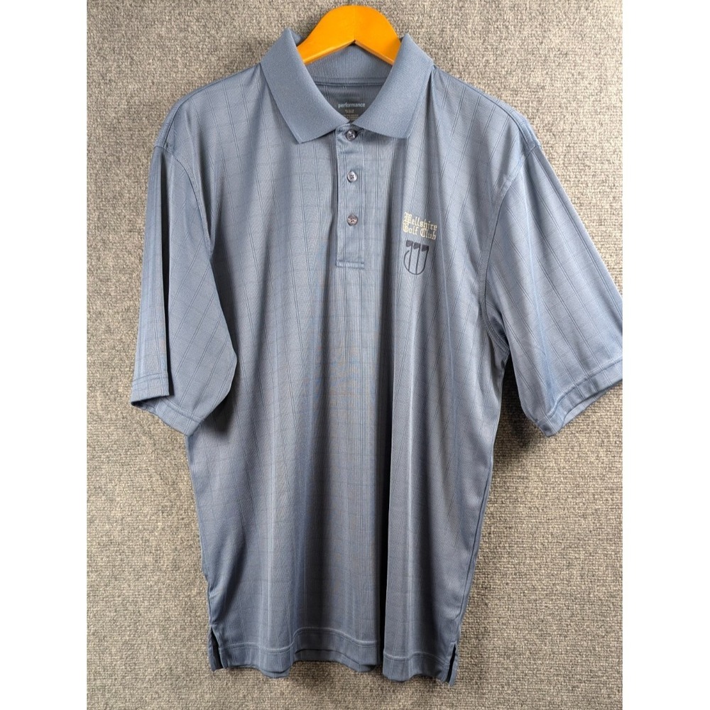 Extreme Performance Mens Golf Polo Shirt Blue Wellshire Golf Club‎ Logo Large
